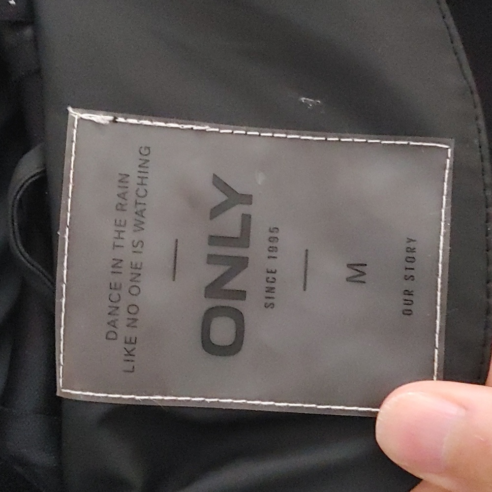 Only Classic Black Rain Jacket Coat M - Picture 3 of 8